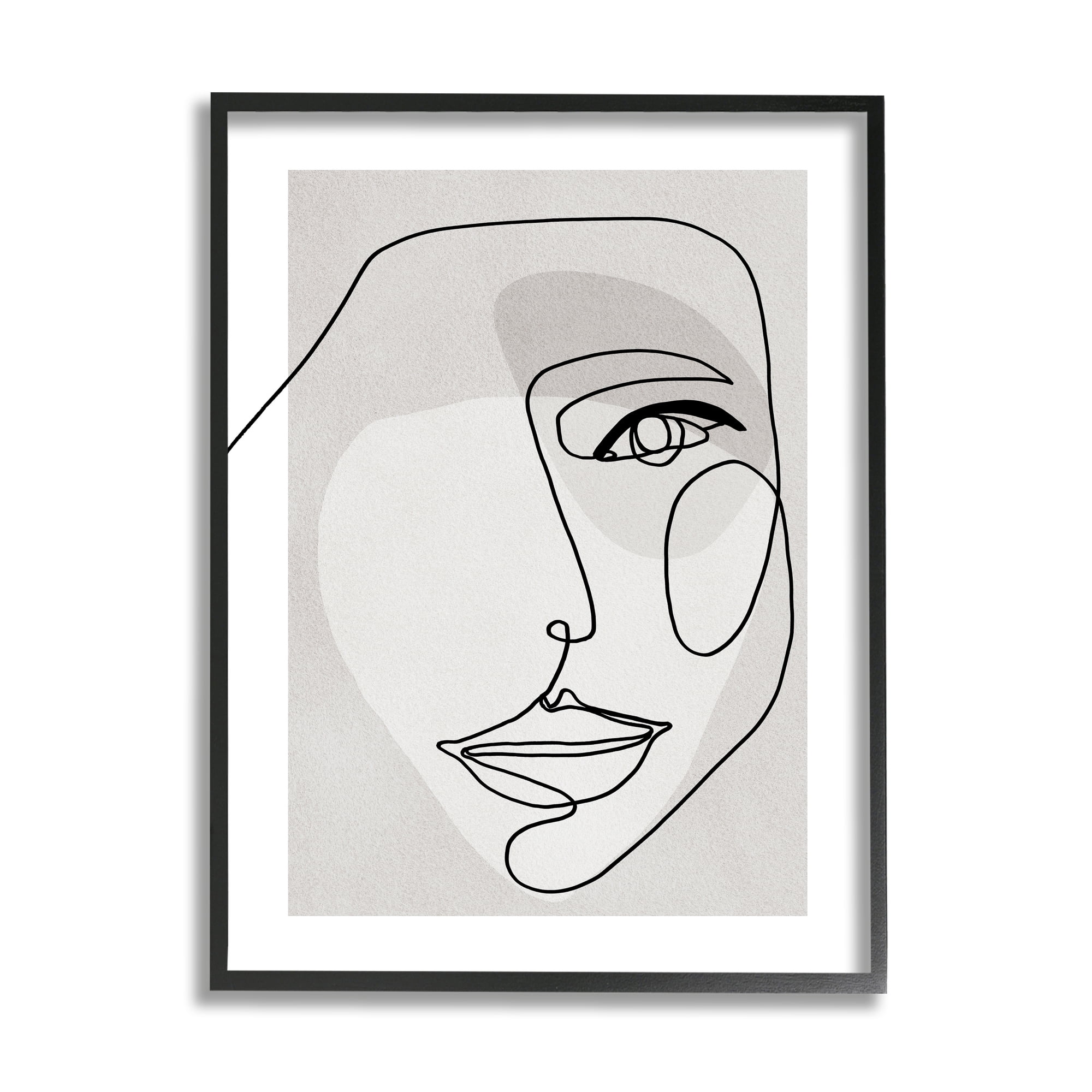 Stupell Industries Abstract Woman's Face Monochromatic Avant-Garde,16 x 20,Designed by Design Fabrikken