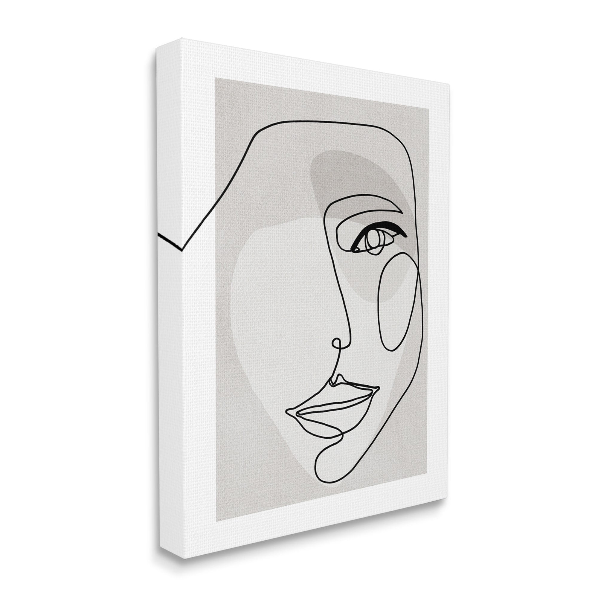 Abstract Woman's Face Monochromatic Avant-Garde 30 in x 40 in Painting Canvas Art Print, by Stupell Home Décor