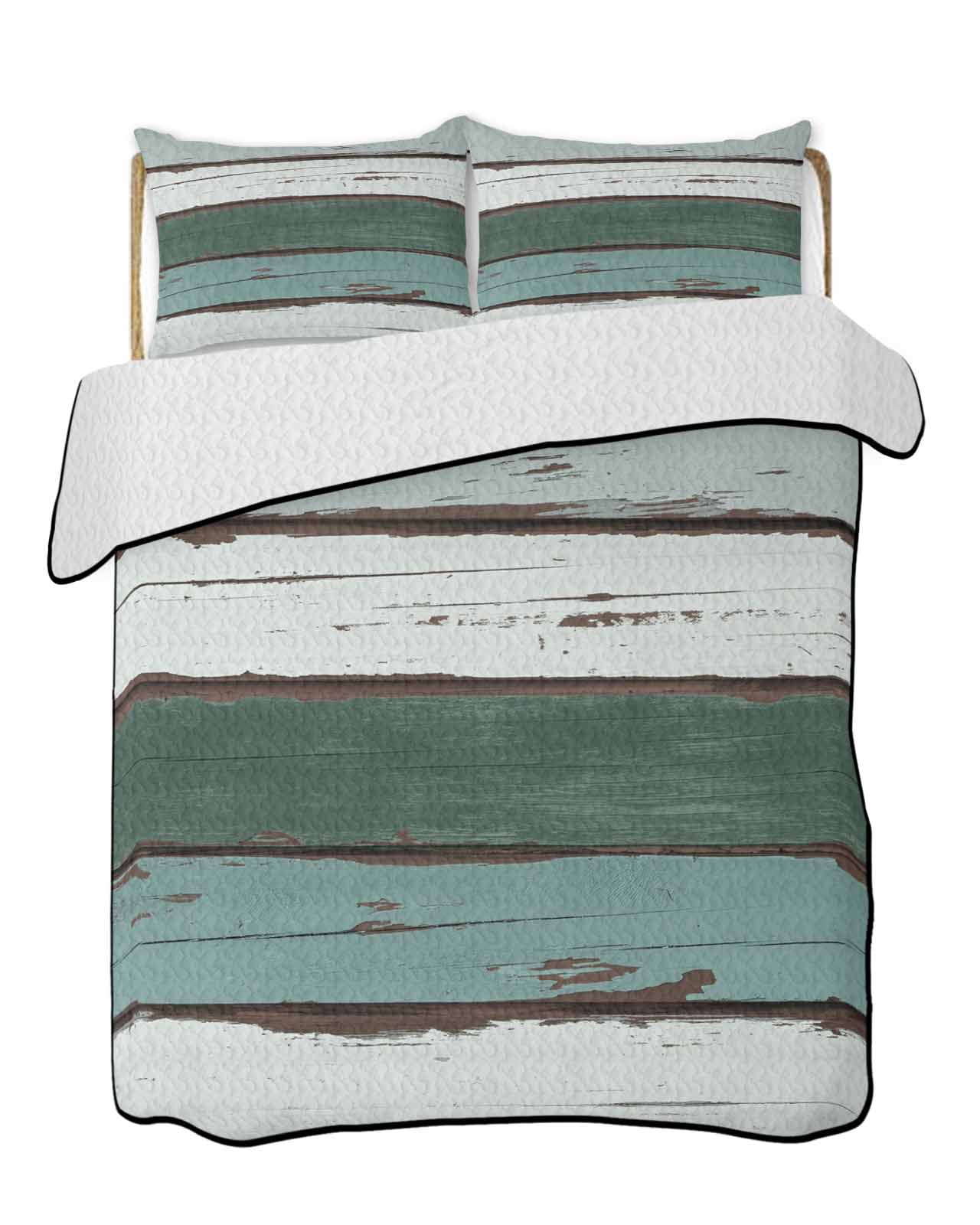 Abstract Wood Grain 3 Pieces Quilt Set, 1 Quilt with 2 Shams, Beige ...