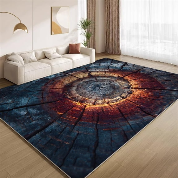 Abstract Wood Grain Area Rugs, Cracked Timber Carpet, Washable Non Slip Low Pile Soft Rug for Bedroom Living Room Decor Mat 2ftx3ft