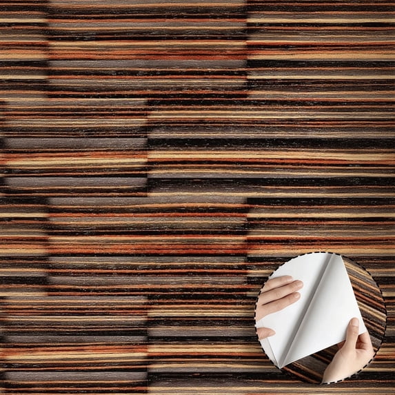 Abstract Wood Grain Striped Wallpaper Modern Minimalist Aesthetic Peel and Stick Waterproof Home Decor for Living Room Bedroom Kitchen Cabinet Shelf Drawer Rental Property 17.7 * 118 in