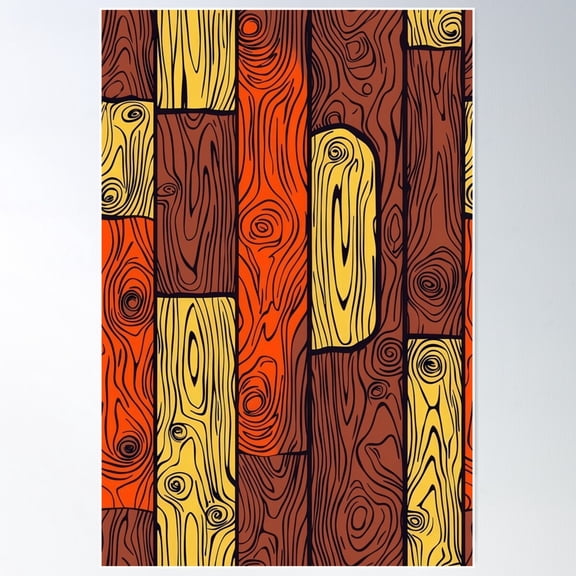 Abstract Wood Patterns In Calming Warm Hues Poster Wall Art, Modern Wall Decor For Living Room Bedroom, 16x24 UNFRAMED