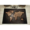 thumbnail image 1 of Abstract World Map Rugs, Colorful Rugs, Black Map Rug, Hallway Rugs, Modern Map Rug, Modern Map, Rug Non Slip Rug, Outdoor Rugs, Brown Map, 2.6'x4' - 80x120 cm, 1 of 4