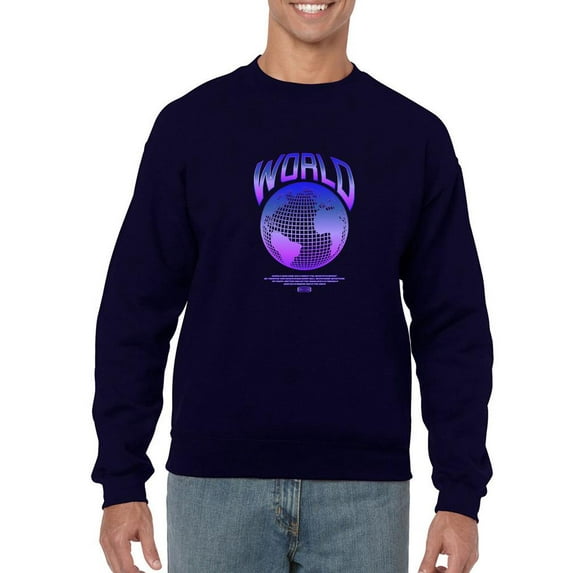 Abstract World Rave Style. Sweatshirt Men - Men Sweatshirt, Navy, Small