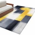 thumbnail image 1 of Abstract Yellow Area&nbsp;Rug 4x6ft Black Plaid Mottled Geometric Modern Art Non-Slip&nbsp;Washable Square&nbsp;Rugs Soft Felt Indoor Floor Mat for Bedroom Kitchen Living Room Bathroom, 1 of 9