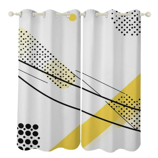 Abstract Yellow Design Curtains Outdoor Decor Curtain Panels With