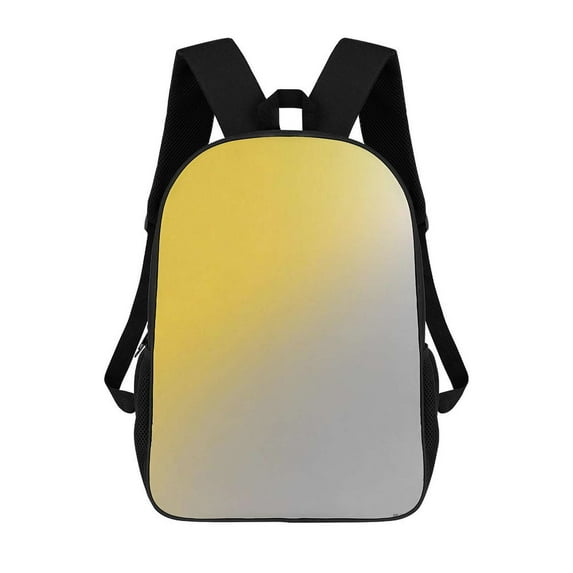 Abstract Yellow Gray Gradient Large Capacity Backpacks For Teenagers Travel Bags Casual 17In Backpack