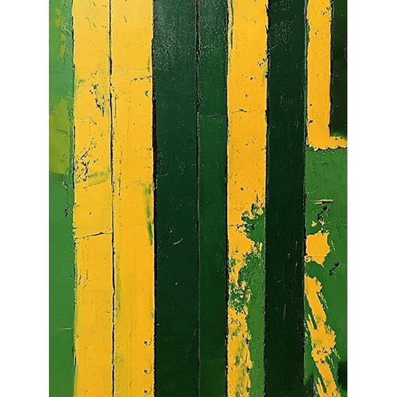 Abstract Yellow and Green Stripes Decorative Painting/Canvas Art Suitable for Living Room Bedroom Office Hotel Dining Room Study Room Hallway and Cafe Wall Decoration.