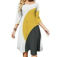 thumbnail image 1 of Abstract Yellow Grey Circles Art Womens Summer Dress Tie Back A Line Flare Dress, 1 of 9