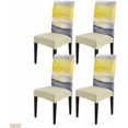 thumbnail image 1 of Abstract Yellow Grey Dining Chair Cover Set of 4,Contemporary Graffiti Painting Art Stretch Chair Protectors Slipcover,Spandex Kitchen Chair Seat Back Cushion Slip Cover for Dining Room,Party,Hotel, 1 of 6