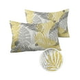 thumbnail image 1 of Abstract Yellow Grey Palm Leaf Outdoor Pillow Covers Set of 2, Decorative Waterproof Throw Pillow Case, Tropical Plant Cotton Linen Soft Cozy Cushion Pillowcases, 1 of 6