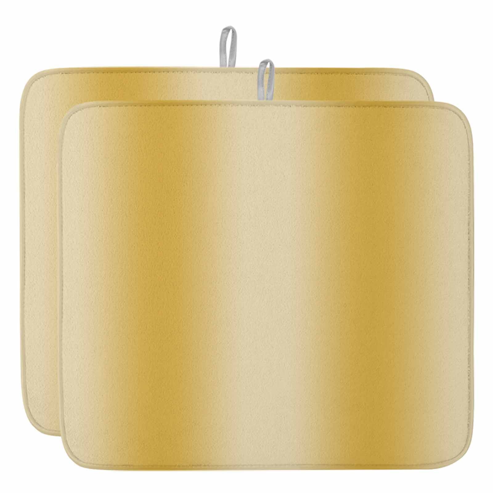 Abstract Yellow Striped Dish Drying Mat, Watercolor Ombre Yellow ...