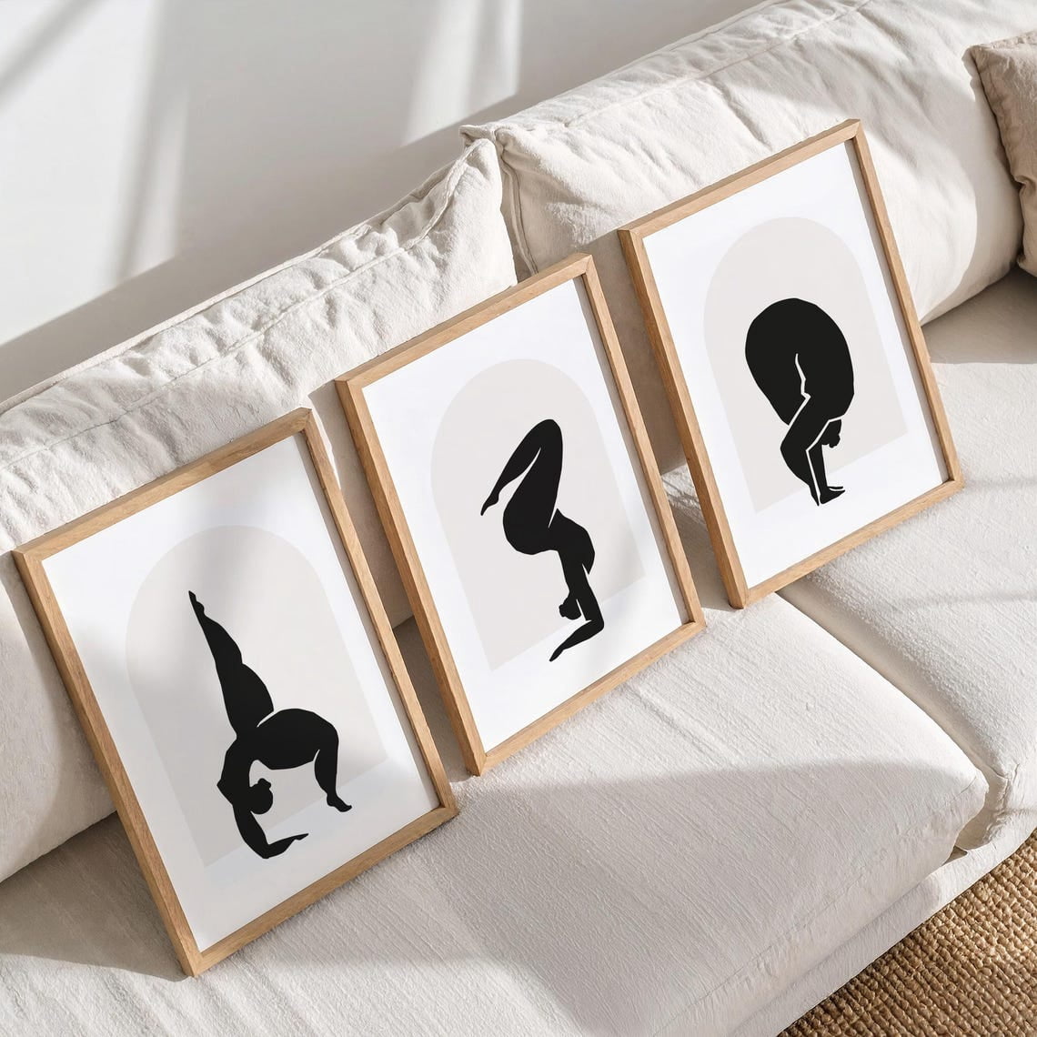 Abstract Yoga Pose Prints, Inspired Minimal Gym Wall Art - Walmart.com