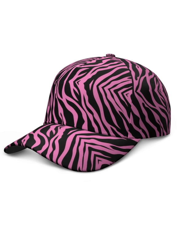 Abstract Zebra Pattern Trucker Hat, Washed Unstructured Cap with Quick-Drying, Comfortable Fit, Multicolor Zebra Aesthetic Print Cap for Summer Beach Jogging and Gift for Adults
