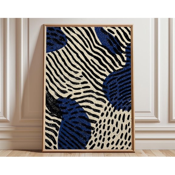Abstract Zebra Pattern Wall Art Print, Unframed Paper Poster 24x36in