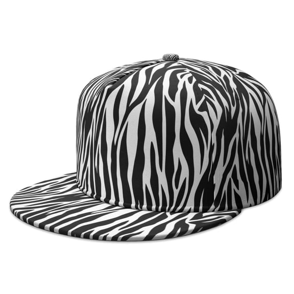 Abstract Zebra Stripes Trucker Hat - Trendy Adjustable Flat Visor Cap for Casual Daily Wear | Unisex Breathable Design