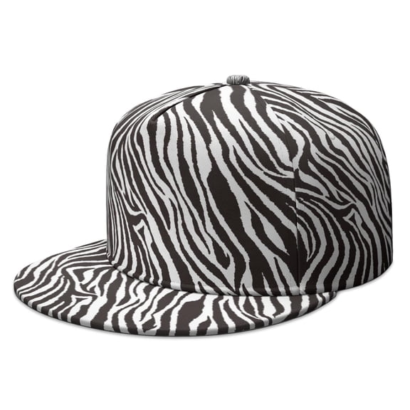 Abstract Zebra Stripes Trucker Hat - Trendy Adjustable Flat Visor Cap for Casual Daily Wear | Unisex Breathable Design