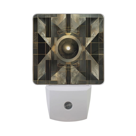 Abstract Zinc Geometric Night Light 2 Pack LED Nightlight Plug into Wall Dusk to Dawn Sensor Soft White