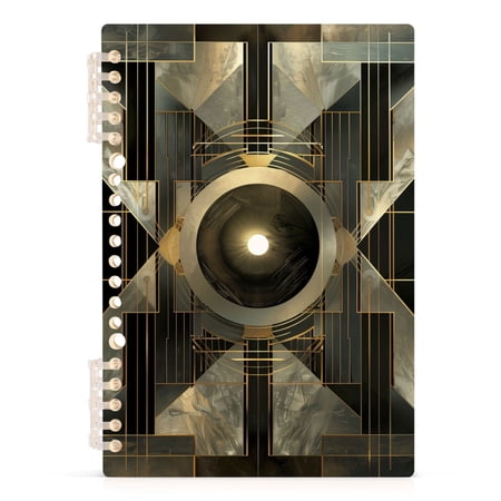 Abstract Zinc Geometric Notebooks 1-subject Journal 60 Sheets A5 College Ruled Paper Detachable Ring 8.3"x5.7"