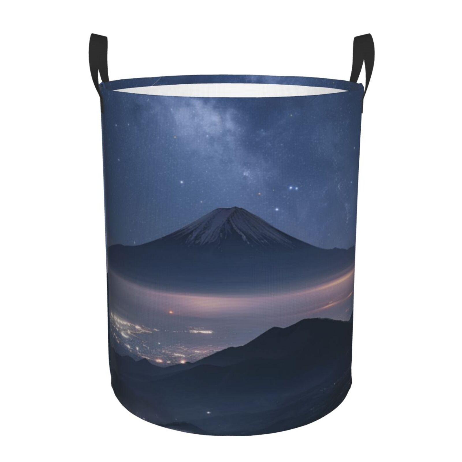 Abstract art drawing Circular laundry basket, dirty clothes basket with