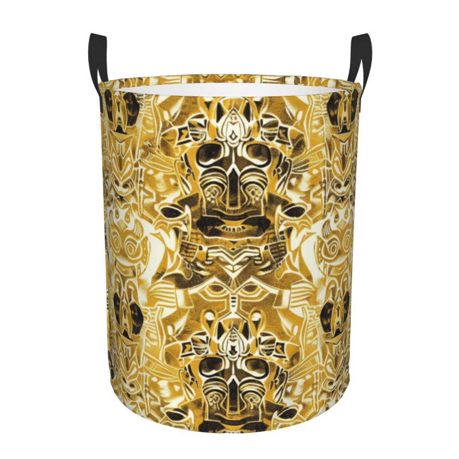 Abstract art drawing Circular laundry basket, dirty clothes basket with