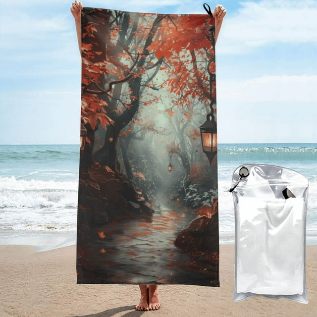 Abstract art features Microfiber beach towel, large sand pool camping