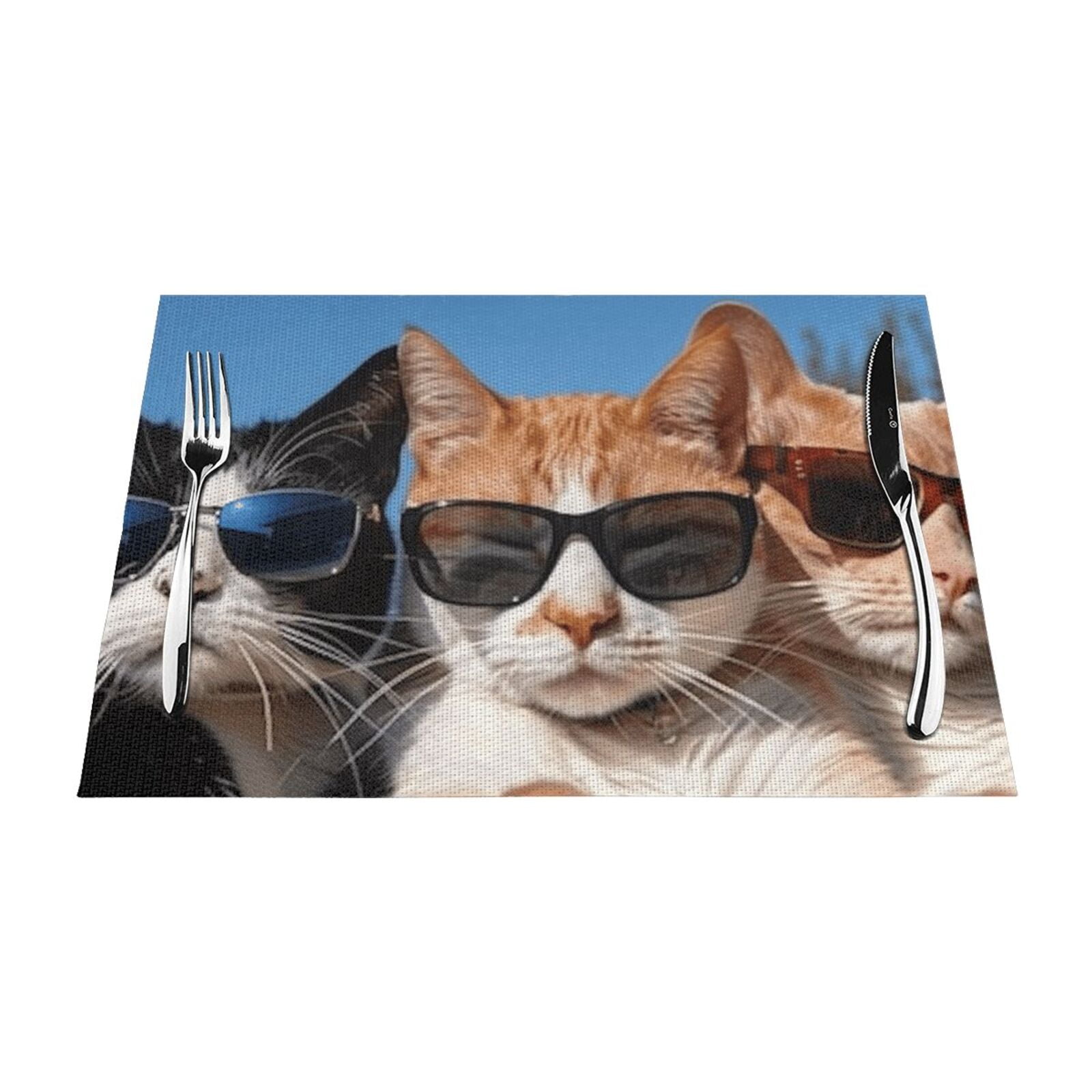 Abstract art features PVC meal mat, dining table mat PVC washable woven