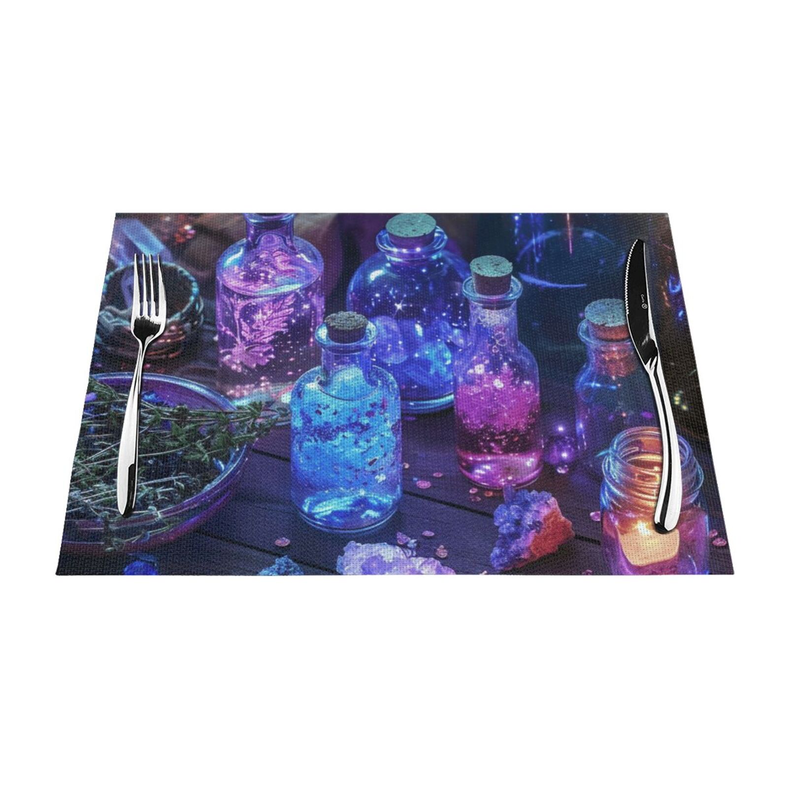 Abstract art features mats for kitchen and dining tables, washable and