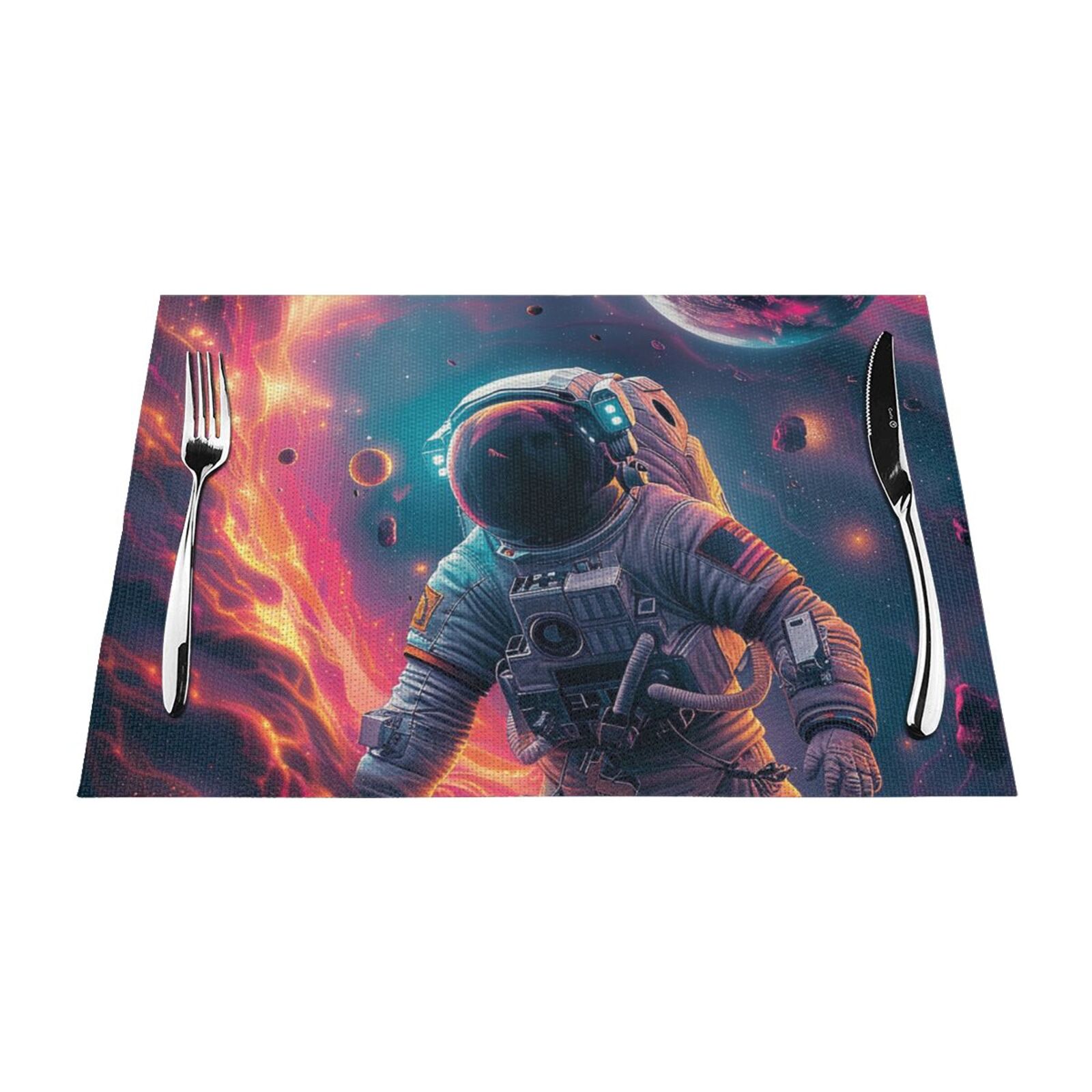 Abstract art features mats for kitchen and dining tables, washable and