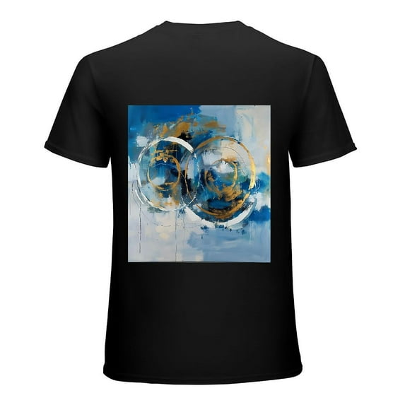 Abstract art pictures, blue and white graffiti art paintings, shirt design, artistic presentation, T-shirt gifts, casual and breathable men, women, boys, girls