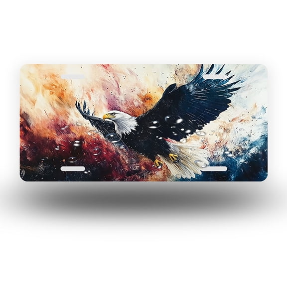 Abstract background Flying Eagle Front License Plate, Funny Standard Plates Personalized Novelty Decorative For Men/Women/Boys/Girls Car 6×12 Inch