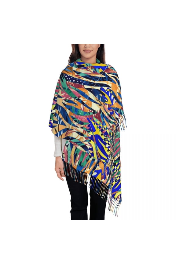 Abstract-background Women's Pashmina Shawl Wraps Fringe Scarf Long Large Scarf