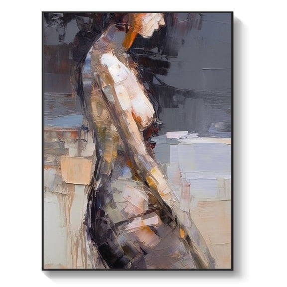 Abstract beauty oil painting art original girl art wall custom oil painting, simple bedroom decoration,203*152cm (80*60) inches, unstretched frameless