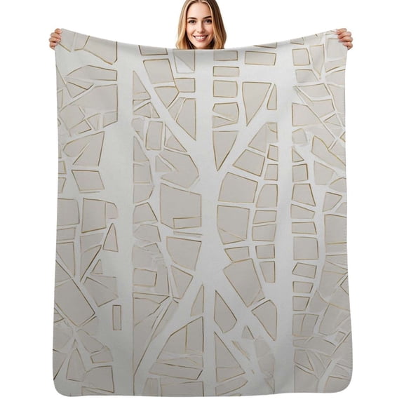 Abstract beige crackle pattern Flannel Blankets Soft Warm Throw Blanket Autumn Camping Bedroom Aesthetic Bedspread