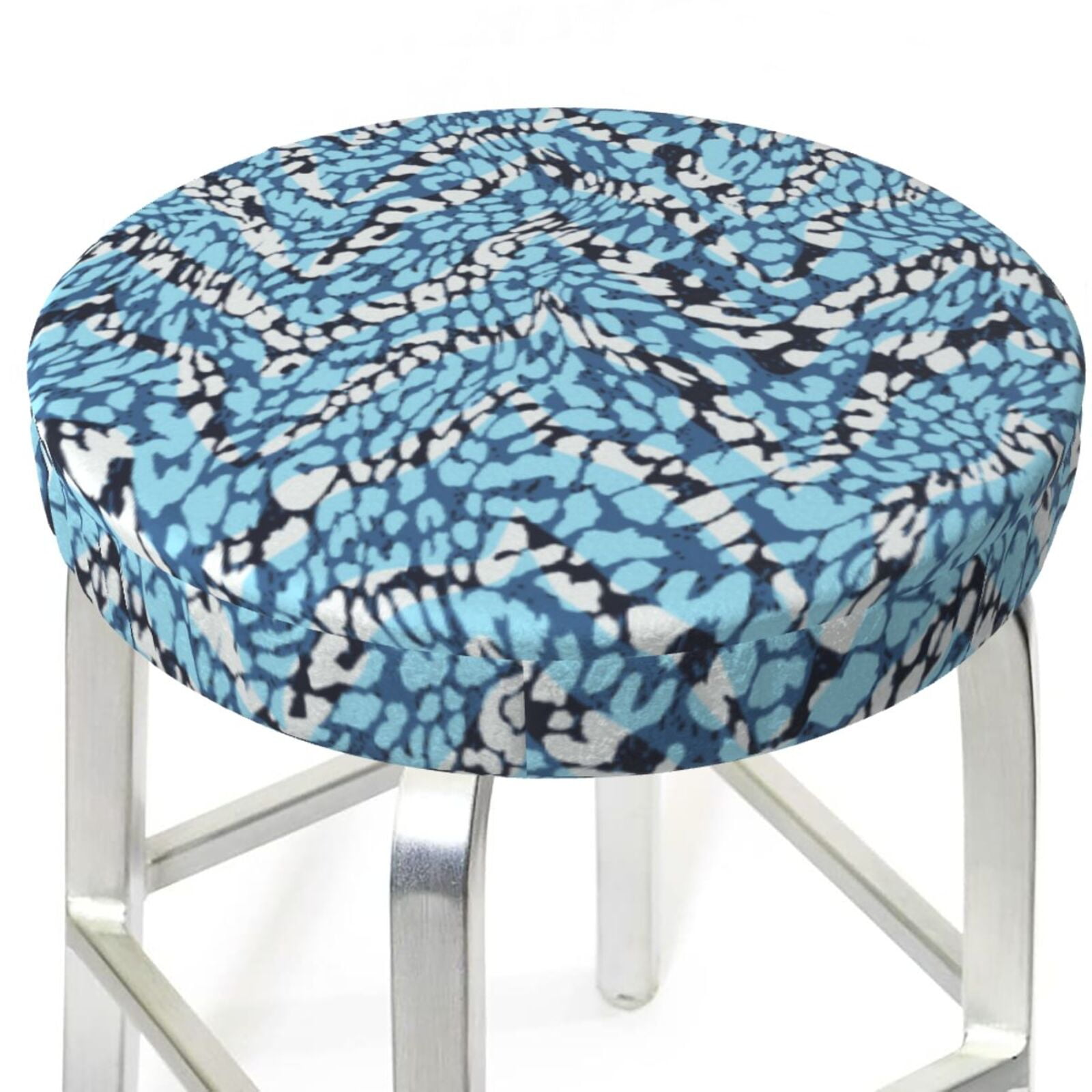 Abstract blue Leopard Stool Covers Round Bar Stool Covers, Round Bar