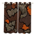thumbnail image 1 of Abstract brown orange patterned textile Sunshade Curtains Home Bedroom Living Room Dining Room Home Decor Window Drapes 2 PCS, 1 of 5