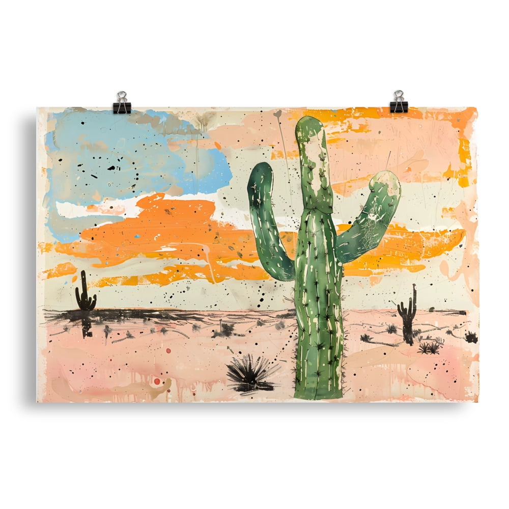 Abstract cactus Poster Painting Print Boho Southwest Home Decor Desert Wall  Art (2030) - Walmart.com