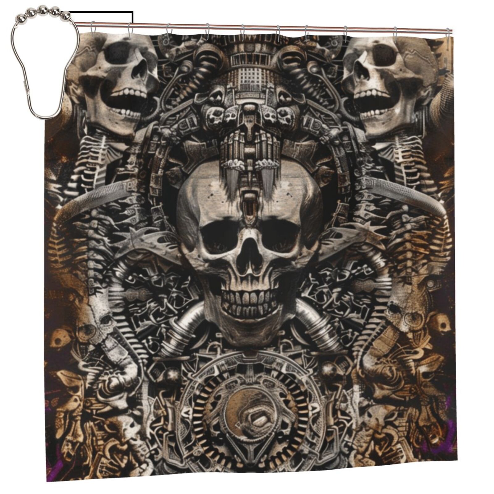 Abstract closeup of the skull Shower Curtain Waterproof Fabric Shower