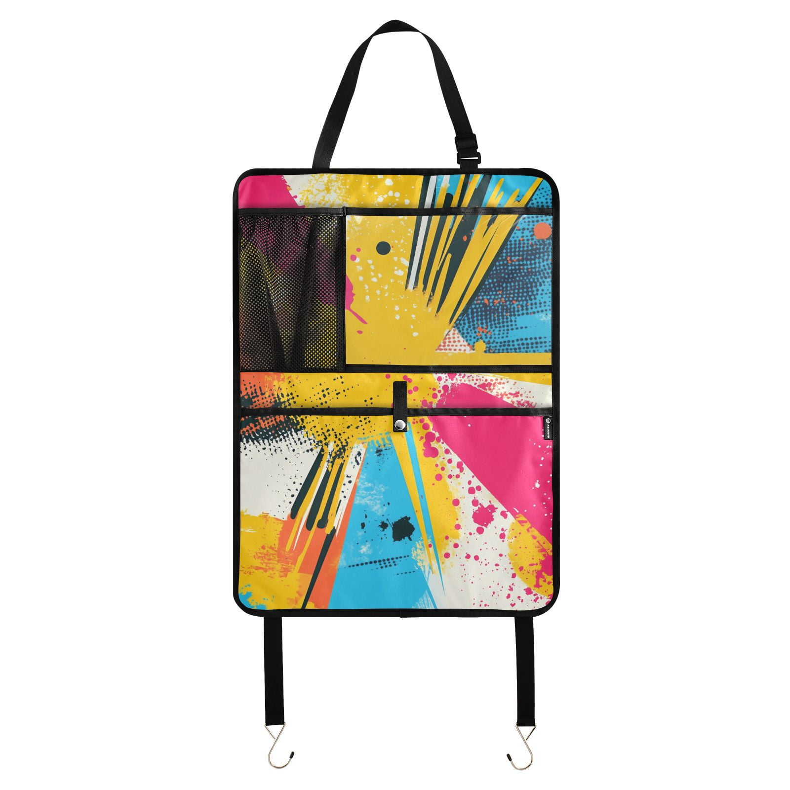 Abstract colorful grunge art 38 Pack Backseat Protector Seat Covers for Your Car, SUV, Minivan or Truck Seats - Vehicle Back Seat Safety Accessories - Universal Fit Automotive Interior Protectors