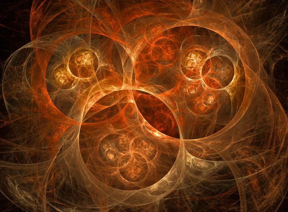 Abstract conceptual image of atomic worlds Canvas Art - Mark StevensonStocktrek Images (33 x 25)
