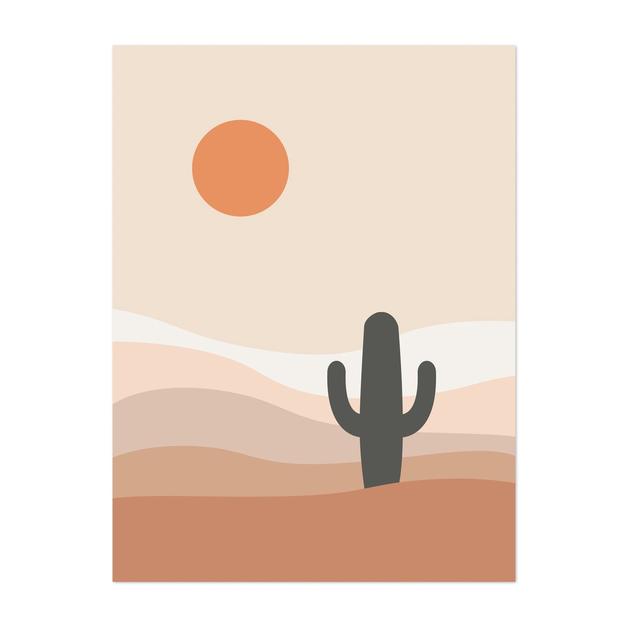Desert Abstract Design Abstract desert landscape - Illustration Desert Cactus Minimalist Boho ...