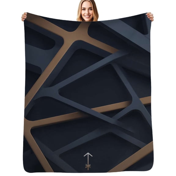 Abstract geometric dark design Soft Blanket Travel Bedding Throws Flannel Bedspread Sofa Bed Cover