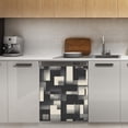 thumbnail image 1 of Abstract geometric grayscale pattern Dishwasher Magnet Cover Decorative Sticker for Home Cabinet Kitchen 23" x26", 1 of 5