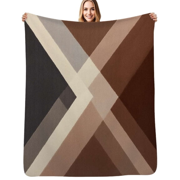 Abstract geometric textile design Flannel Blanket Warm Soft Bedding Throws Winter Camping Chair Sofa Bed