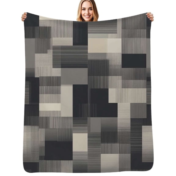 Abstract gray textured pattern Soft Blanket Travel Bedding Throws Flannel Bedspread Sofa Bed Cover