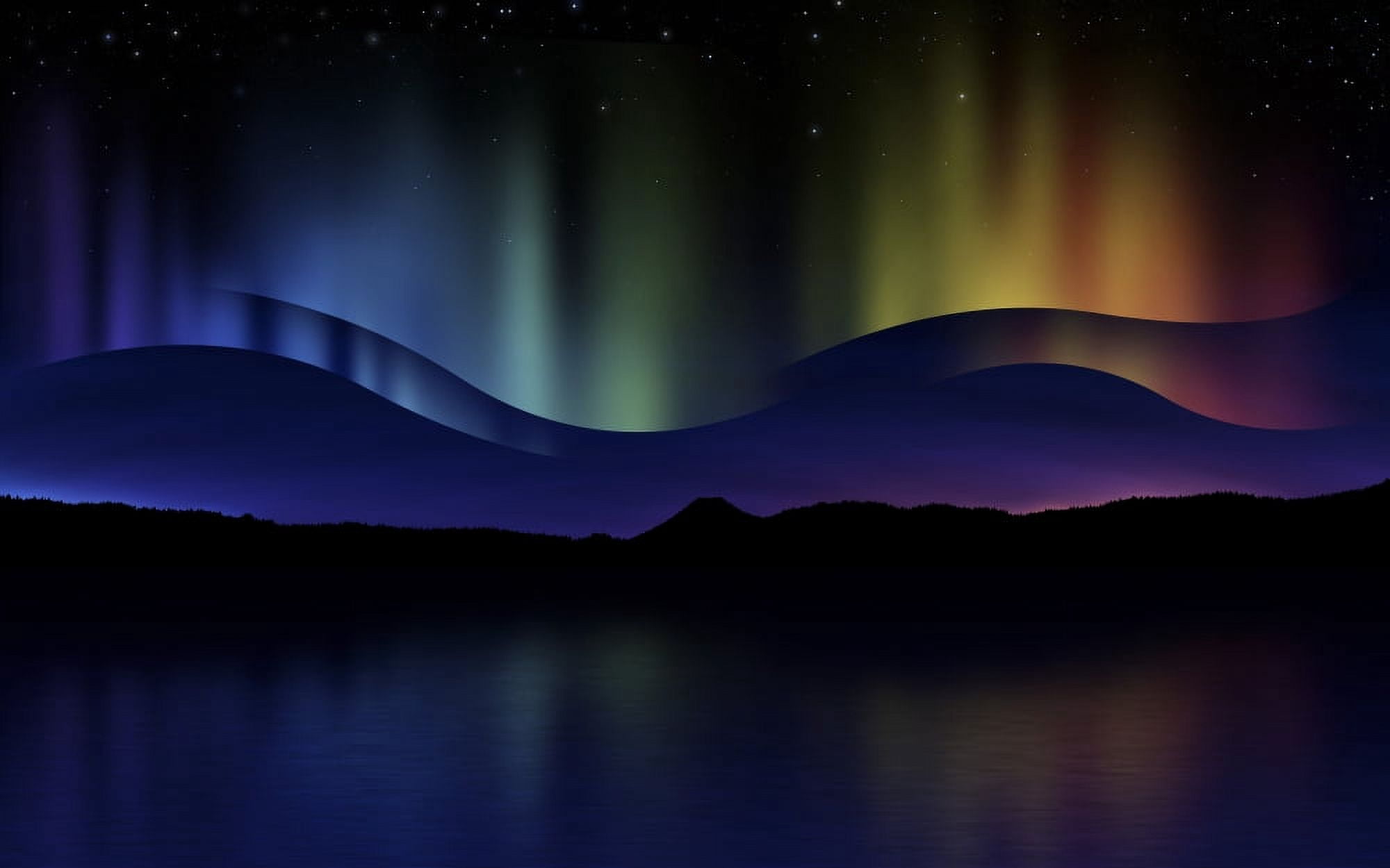 Abstract illustration of the Northern Lights Canvas Art - Vlad GerasimovStocktrek Images (36 x 23)