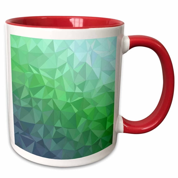 Abstract irregular triangle mosaic design 15oz Two-Tone Red Mug mug-301679-10