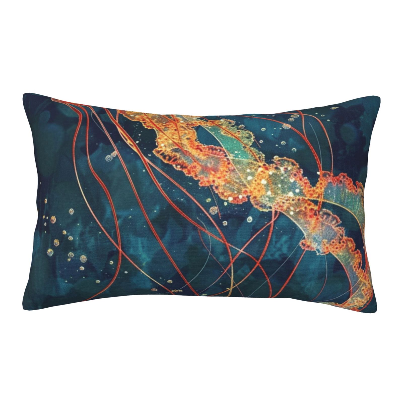 Abstract jellyfish depiction Waist pillow case Decorative large pillow