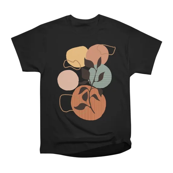Abstract leaf circle design T-Shirt Tee Gift For Him Merch For Her ...