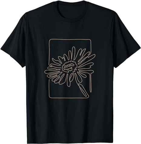 Abstract line drawing flower line art illustration T-Shirt - Walmart.com